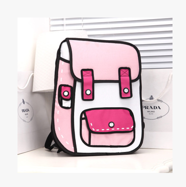 Anime Student Backpack, 3D Cartoon Oxford Bag