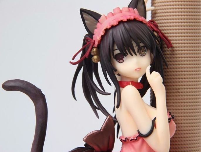 Anime Cat Girl Figurine with Cat Ears Decor