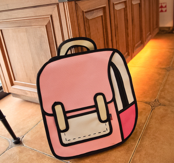 Anime Student Backpack, 3D Cartoon Oxford Bag